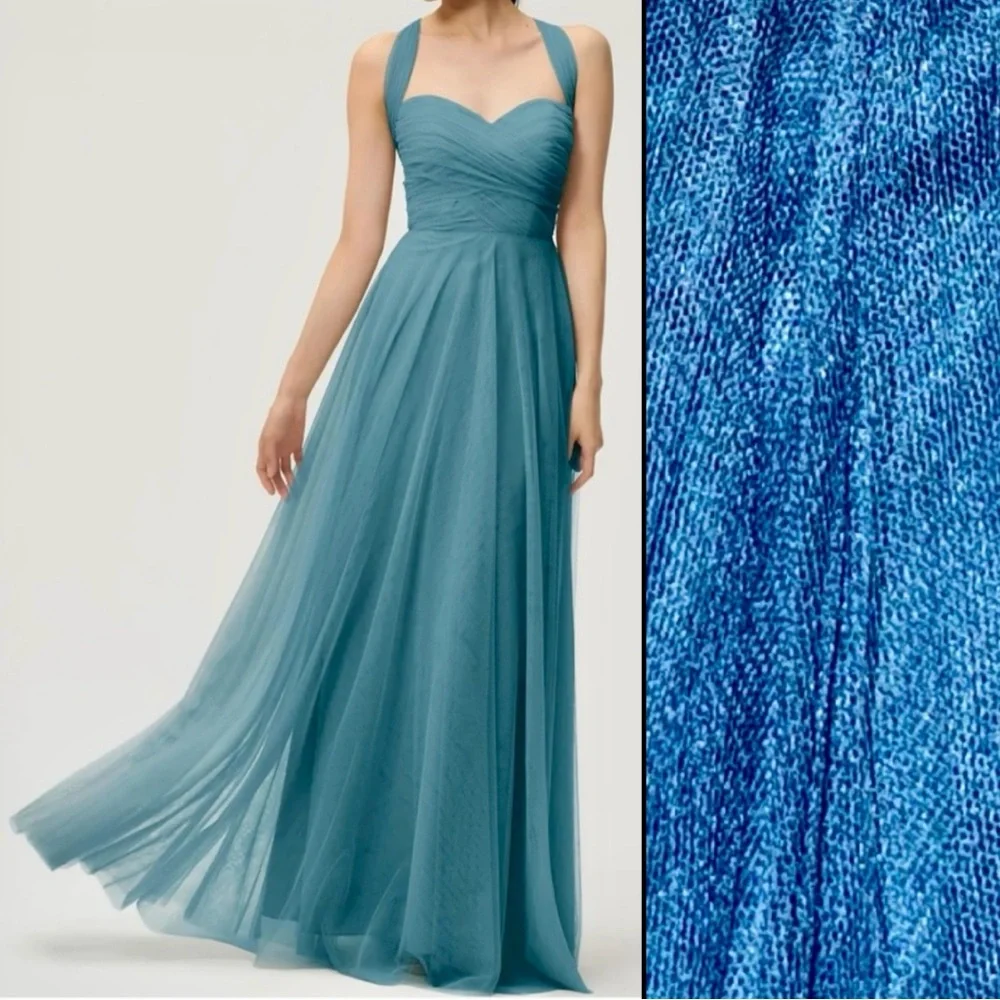 Jenny Yoo Seafoam Blue Maxi Gown
